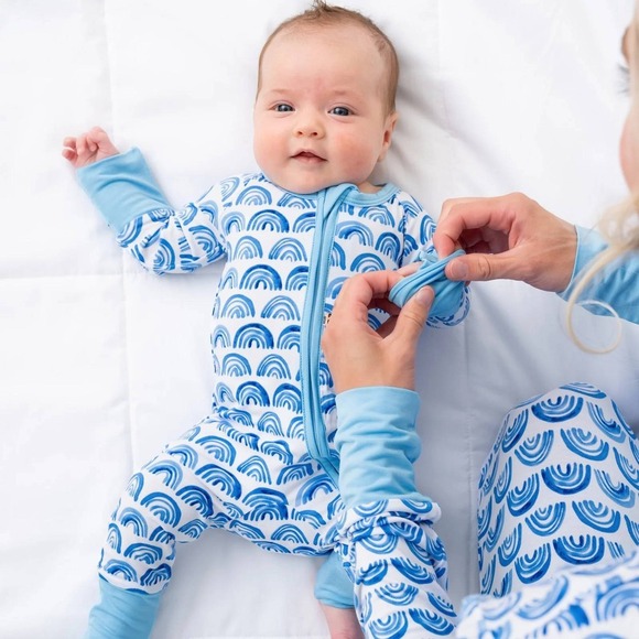 Other - Baby Rainbow Print Footed Pajamas‎ Zipper One Piece Sleepsuit Romper MATTHIEU
